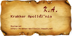 Krakker Apollónia névjegykártya